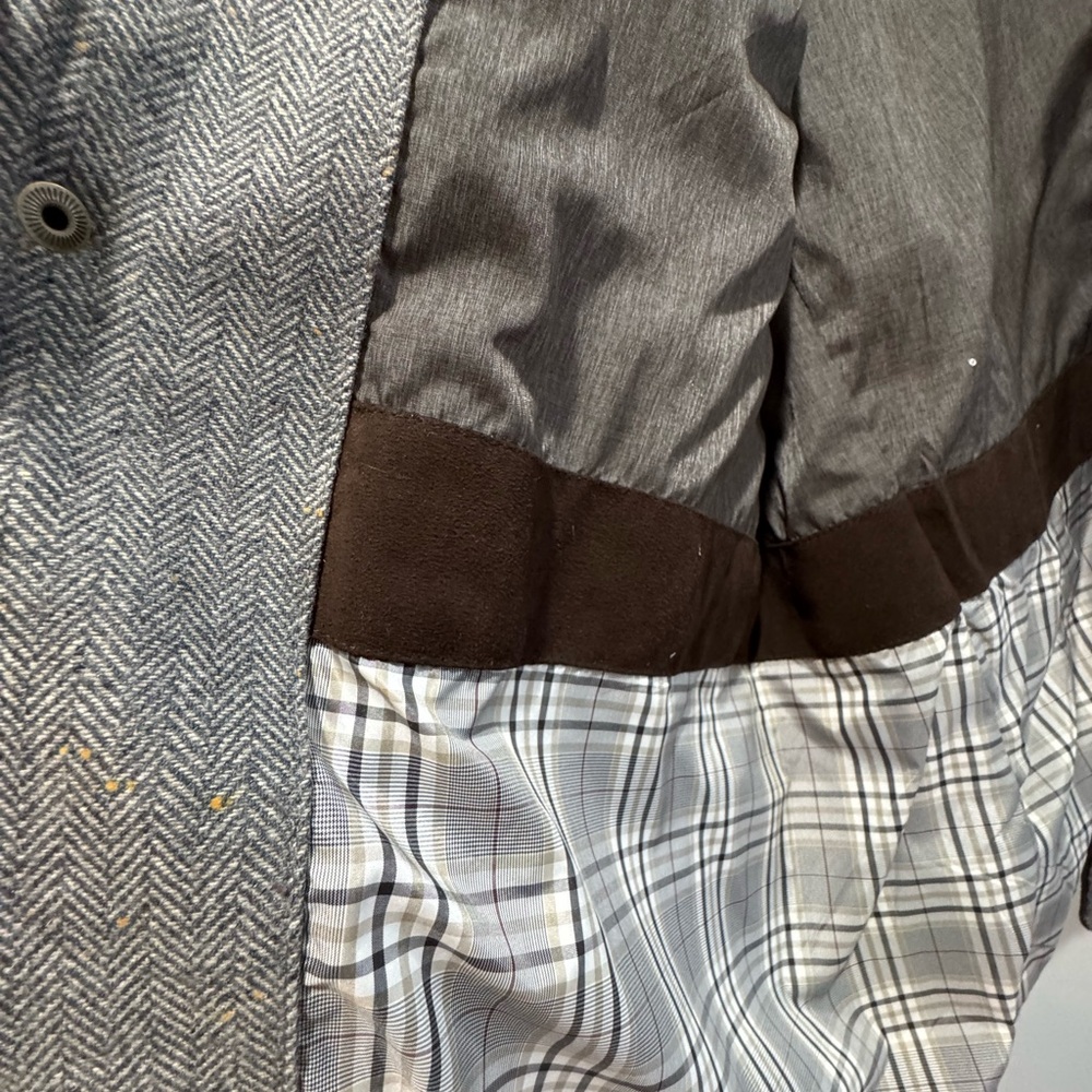 Jos. A. Bank 1905 Collection Gray Zip  Herringbone Quilted Barn Coat Men M - Picture 10 of 16